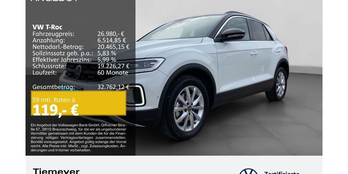 VW T-Roc 9.582 km 26.980 &euro; Bochum 44892
