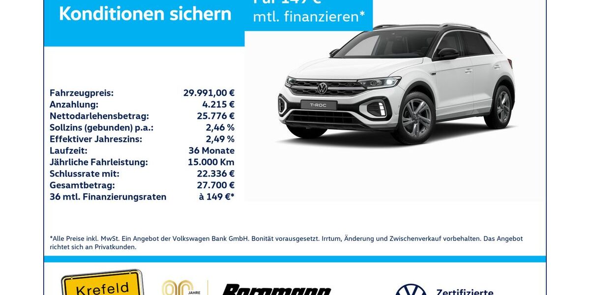 VW T-Roc 15.960 km 29.991 &euro; Krefeld 47803