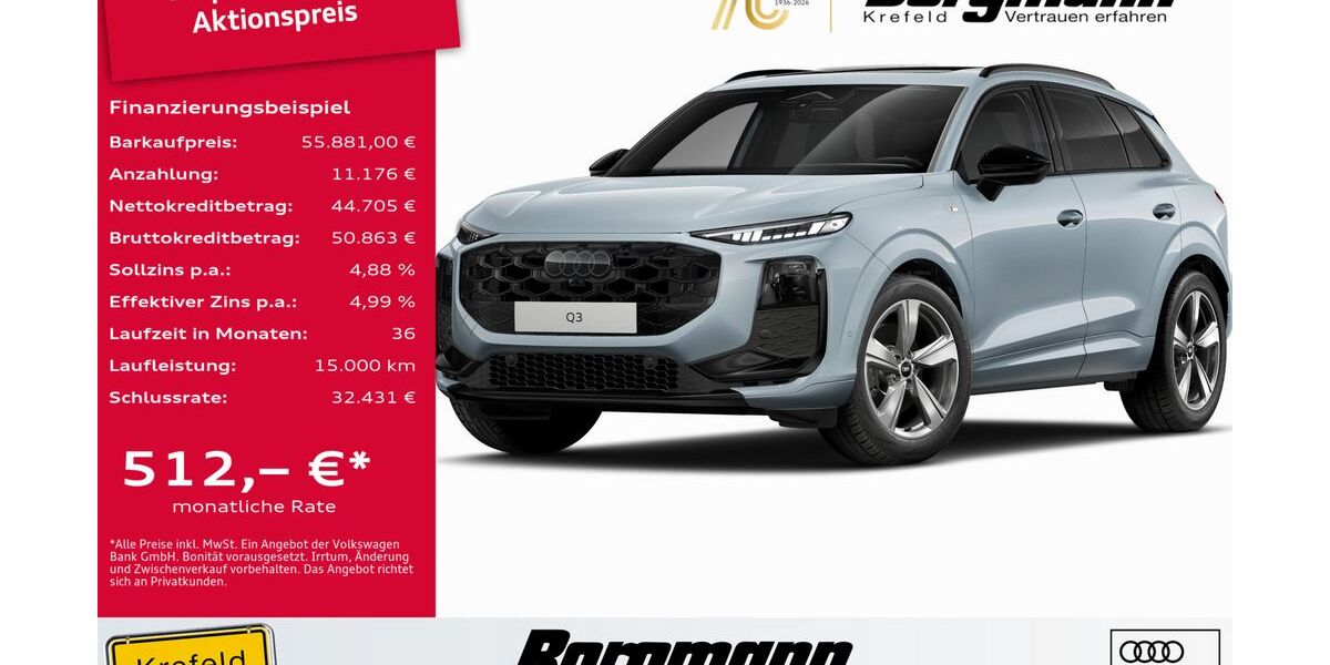 Audi Q3 1.010 km 55.881 &euro; Krefeld 47803